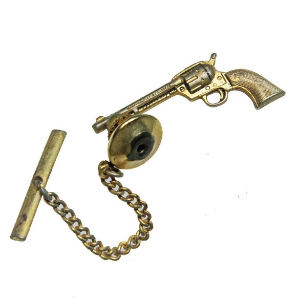 Colt Frontier 6 Shooter Pistol Tie Pin Tack Vintage - Picture 3 of 5